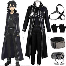 Load image into Gallery viewer, HOT Anime Sword Art Online Kirito Cosplay Costume Fancy Halloween Costumes for Adult Men Kirito SAO Kirigaya Kazuto Costume Suit
