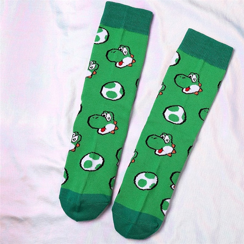 Super Mario Cartoon YOSHI  Bros New Arrival Cute Cartoon Anime men Women Socks Ankle Socks Kawaii party favor cosplay gifts