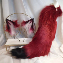 Load image into Gallery viewer, New Red Wolf Anime Beast Ear Beast Tail Wolf Ear Cat Ear Fox Ear Headband Custom COSPLAY
