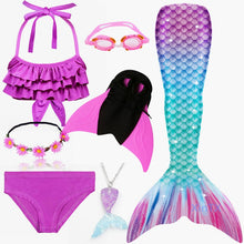 Load image into Gallery viewer, NEW Arrival!Fancy Mermaid tails with/No Fins Monofin Flipper mermaid swimming tails for Kids Girls Summer Beach Wear Swimsuits

