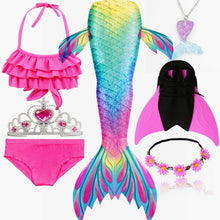 Load image into Gallery viewer, NEW Arrival!Fancy Mermaid tails with/No Fins Monofin Flipper mermaid swimming tails for Kids Girls Summer Beach Wear Swimsuits
