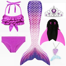 Load image into Gallery viewer, NEW Arrival!Fancy Mermaid tails with/No Fins Monofin Flipper mermaid swimming tails for Kids Girls Summer Beach Wear Swimsuits
