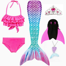Load image into Gallery viewer, NEW Arrival!Fancy Mermaid tails with/No Fins Monofin Flipper mermaid swimming tails for Kids Girls Summer Beach Wear Swimsuits
