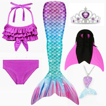 Load image into Gallery viewer, NEW Arrival!Fancy Mermaid tails with/No Fins Monofin Flipper mermaid swimming tails for Kids Girls Summer Beach Wear Swimsuits
