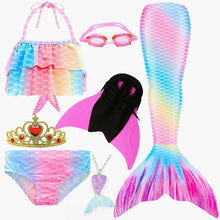 Load image into Gallery viewer, NEW Arrival!Fancy Mermaid tails with/No Fins Monofin Flipper mermaid swimming tails for Kids Girls Summer Beach Wear Swimsuits
