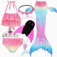 Load image into Gallery viewer, NEW Arrival!Fancy Mermaid tails with/No Fins Monofin Flipper mermaid swimming tails for Kids Girls Summer Beach Wear Swimsuits
