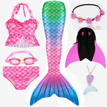Load image into Gallery viewer, NEW Arrival!Fancy Mermaid tails with/No Fins Monofin Flipper mermaid swimming tails for Kids Girls Summer Beach Wear Swimsuits
