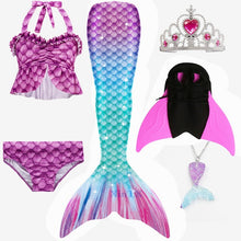 Load image into Gallery viewer, NEW Arrival!Fancy Mermaid tails with/No Fins Monofin Flipper mermaid swimming tails for Kids Girls Summer Beach Wear Swimsuits
