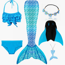 Load image into Gallery viewer, NEW Arrival!Fancy Mermaid tails with/No Fins Monofin Flipper mermaid swimming tails for Kids Girls Summer Beach Wear Swimsuits
