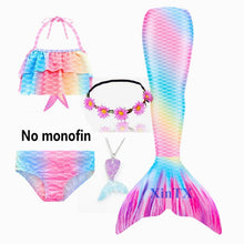 Load image into Gallery viewer, NEW Arrival!Fancy Mermaid tails with/No Fins Monofin Flipper mermaid swimming tails for Kids Girls Summer Beach Wear Swimsuits
