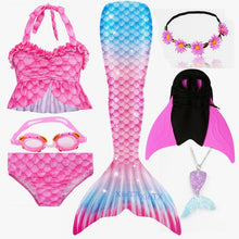 Load image into Gallery viewer, NEW Arrival!Fancy Mermaid tails with/No Fins Monofin Flipper mermaid swimming tails for Kids Girls Summer Beach Wear Swimsuits
