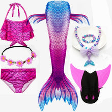 Load image into Gallery viewer, NEW Arrival!Fancy Mermaid tails with/No Fins Monofin Flipper mermaid swimming tails for Kids Girls Summer Beach Wear Swimsuits
