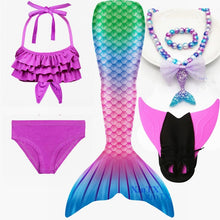 Load image into Gallery viewer, NEW Arrival!Fancy Mermaid tails with/No Fins Monofin Flipper mermaid swimming tails for Kids Girls Summer Beach Wear Swimsuits
