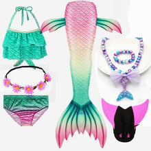 Load image into Gallery viewer, NEW Arrival!Fancy Mermaid tails with/No Fins Monofin Flipper mermaid swimming tails for Kids Girls Summer Beach Wear Swimsuits
