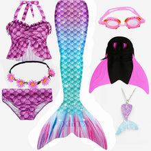 Load image into Gallery viewer, NEW Arrival!Fancy Mermaid tails with/No Fins Monofin Flipper mermaid swimming tails for Kids Girls Summer Beach Wear Swimsuits
