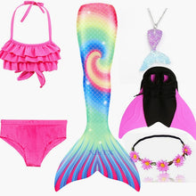 Load image into Gallery viewer, NEW Arrival!Fancy Mermaid tails with/No Fins Monofin Flipper mermaid swimming tails for Kids Girls Summer Beach Wear Swimsuits
