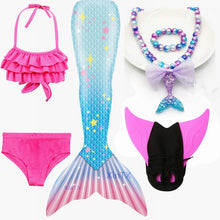 Load image into Gallery viewer, NEW Arrival!Fancy Mermaid tails with/No Fins Monofin Flipper mermaid swimming tails for Kids Girls Summer Beach Wear Swimsuits
