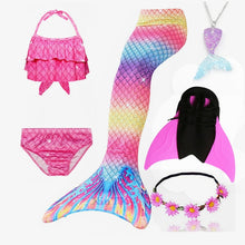 Load image into Gallery viewer, NEW Arrival!Fancy Mermaid tails with/No Fins Monofin Flipper mermaid swimming tails for Kids Girls Summer Beach Wear Swimsuits
