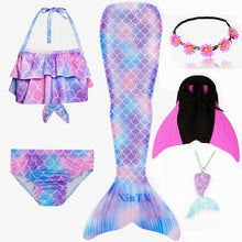 Load image into Gallery viewer, NEW Arrival!Fancy Mermaid tails with/No Fins Monofin Flipper mermaid swimming tails for Kids Girls Summer Beach Wear Swimsuits
